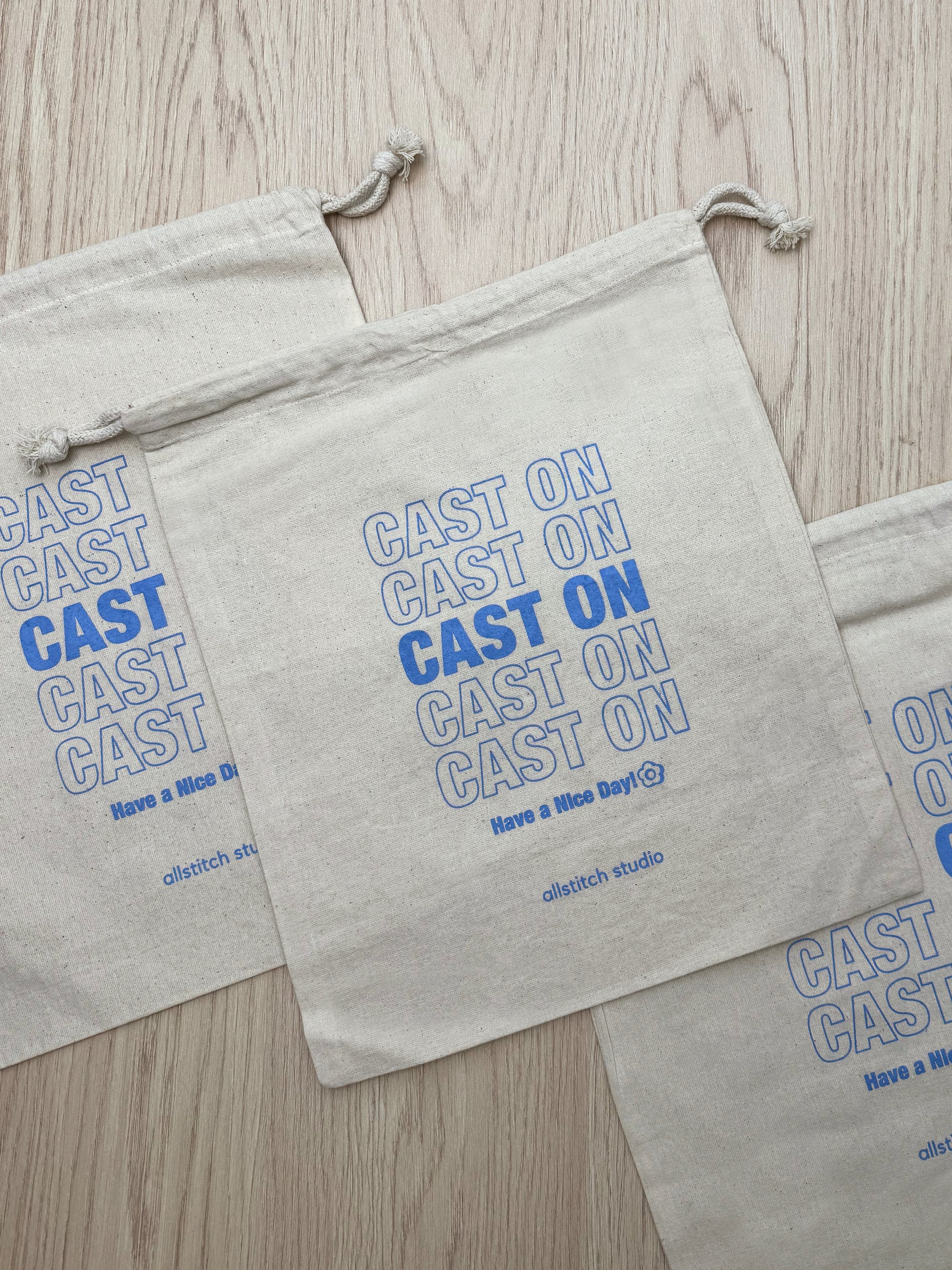 Yarn Bag - Cast On Drawstring Bag
