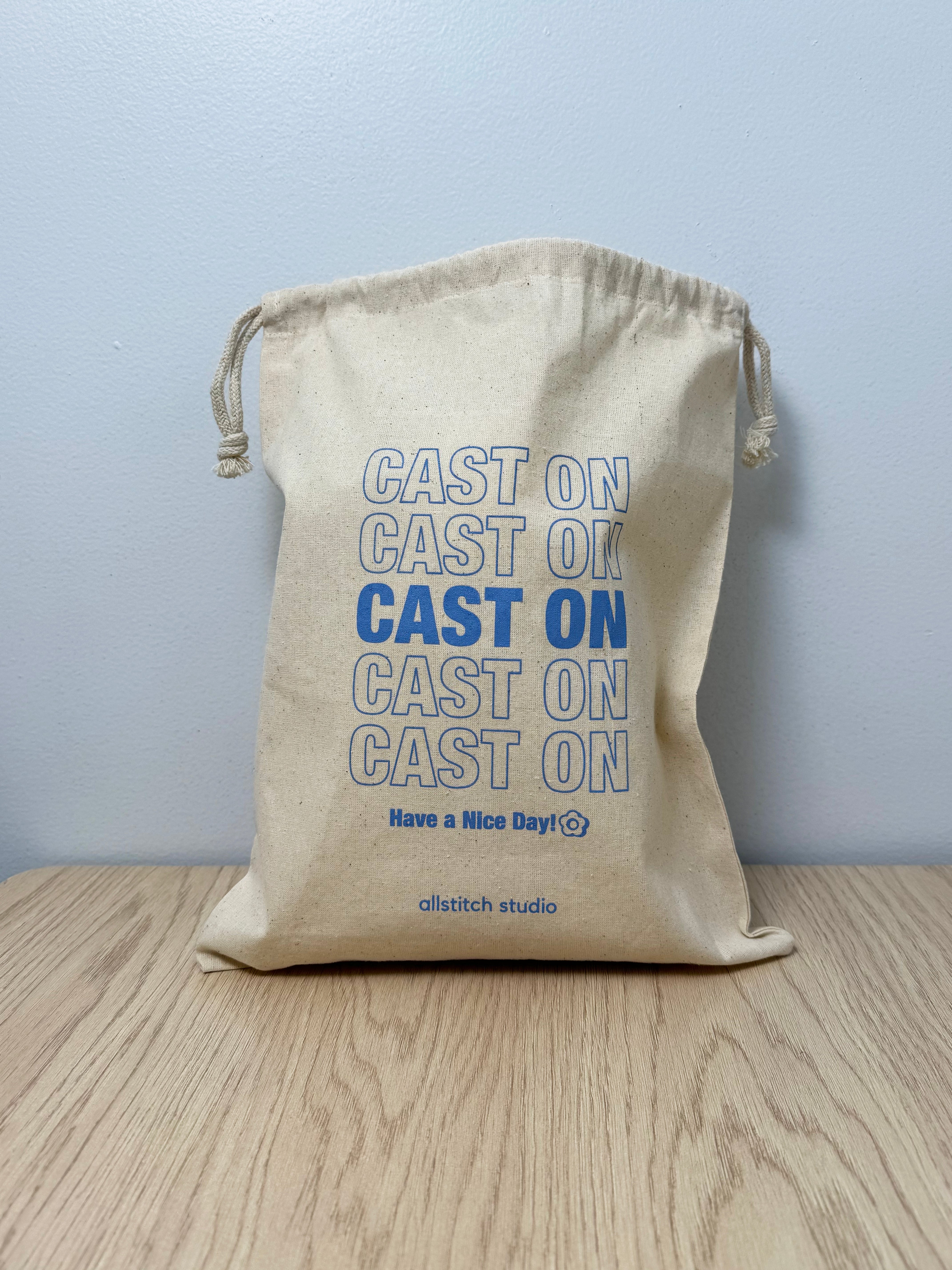 Yarn Bag - Cast On Drawstring Bag