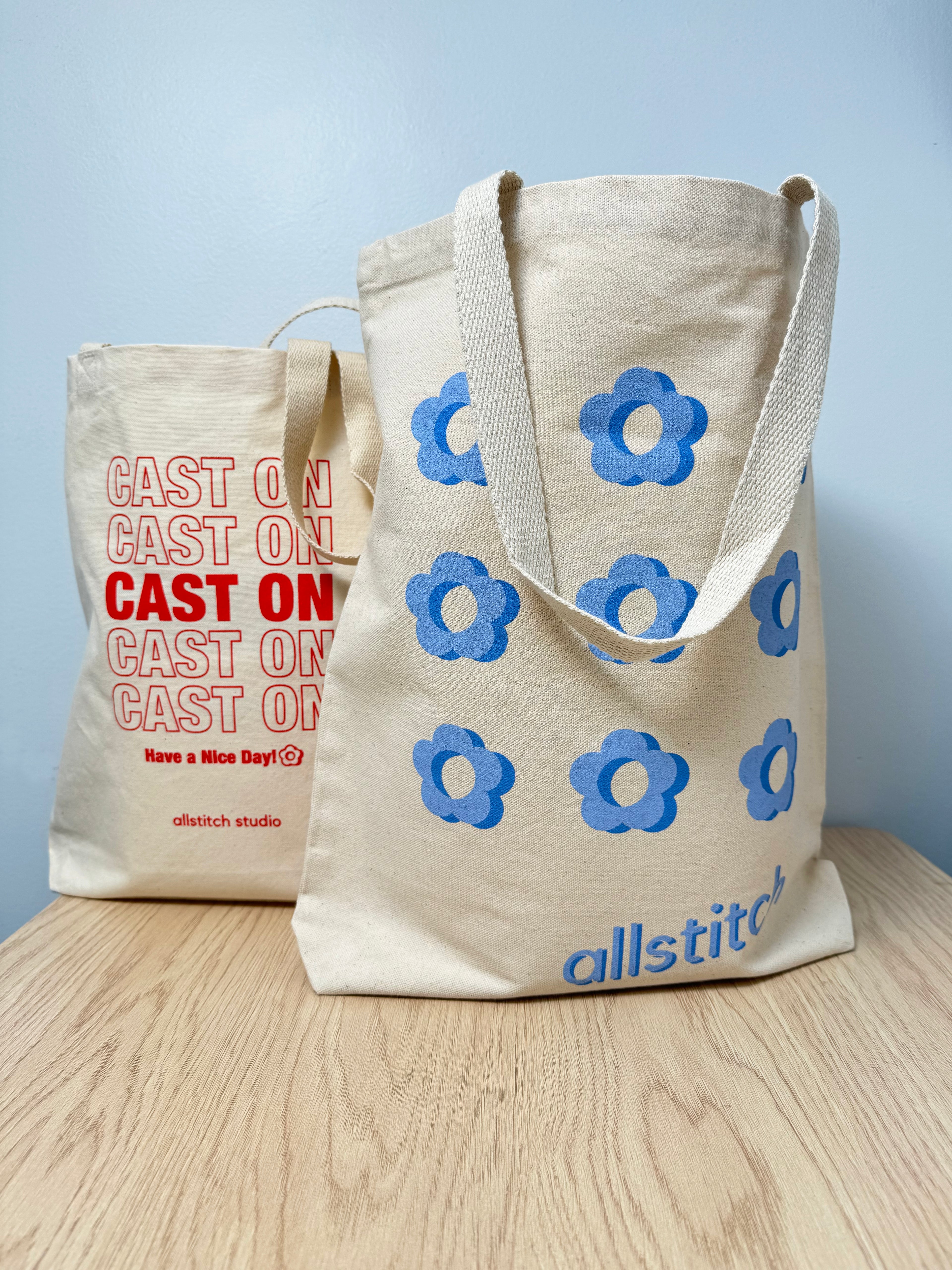 Canvas Tote Bag - Allstitch Flowers