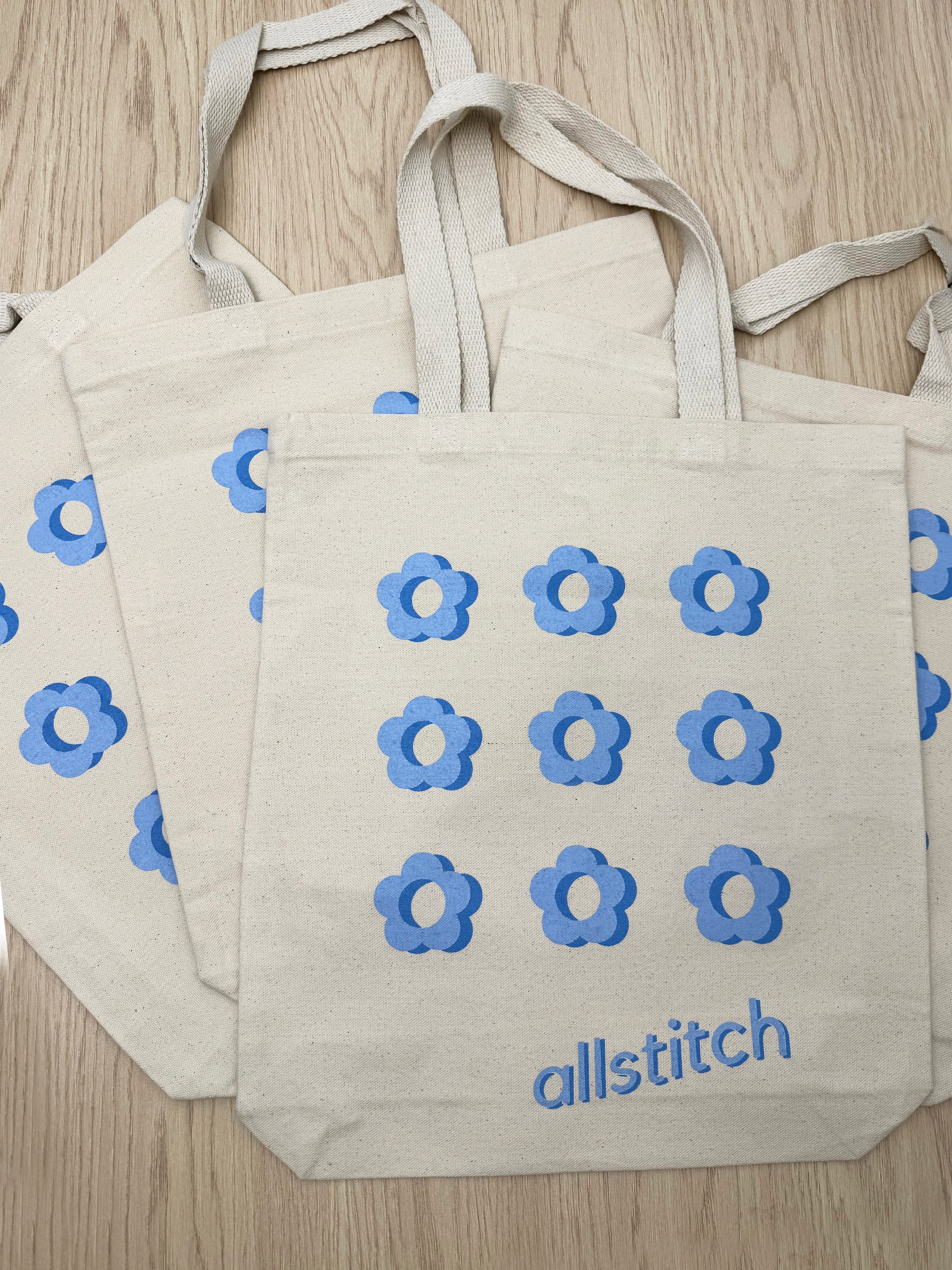 Canvas Tote Bag - Allstitch Flowers