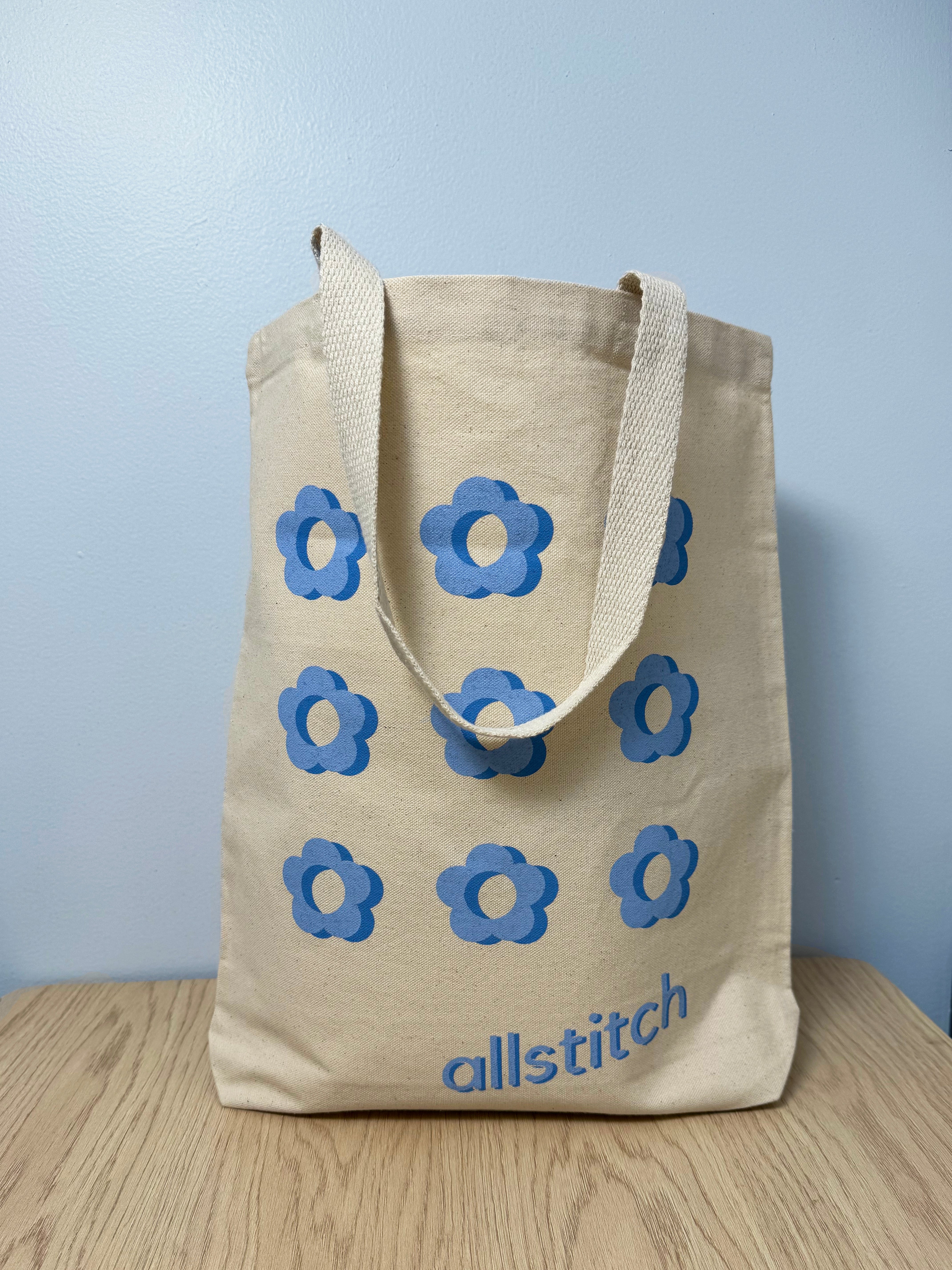 Canvas Tote Bag - Allstitch Flowers