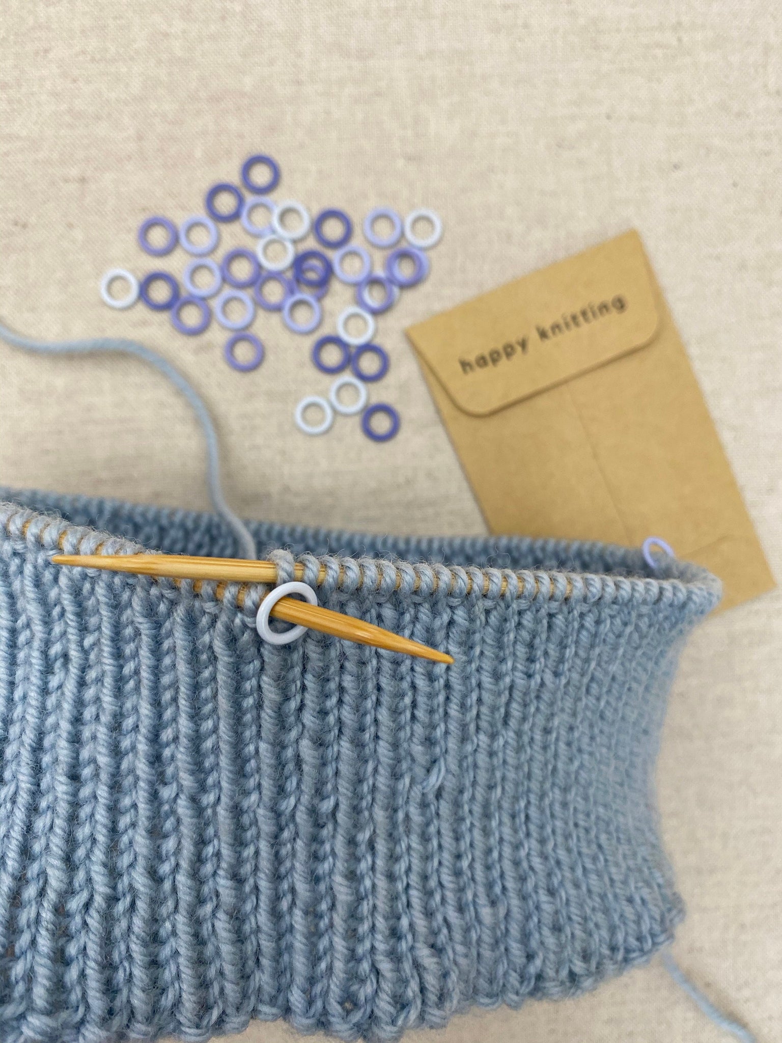 Small Stitch Markers for Knitting Needles - Set of 32 Seamless Rings